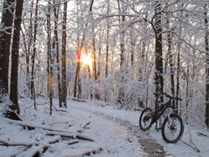 bike and snow